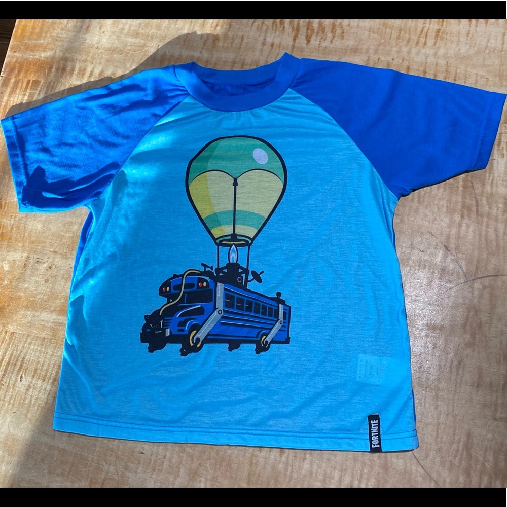 Boys PJ bundle - Joe Boxer size 8, Fortnite battle bus shirt, lands end size 10 - Picture 3 of 4